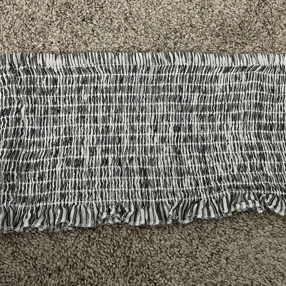 White and Black Striped American Eagle Tube Top